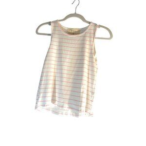 between Girls Tank Top White/Pink Striped Size 10